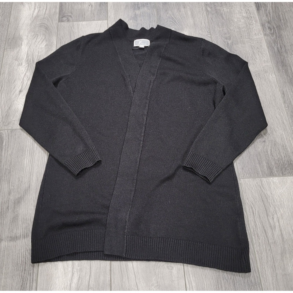 Women's JM Collection Long Sleeve Open Front Cardigan/Sweater Size M Black